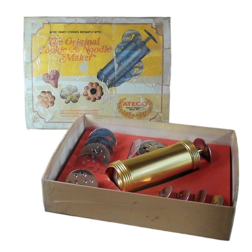 Vintage Ateco The Original Cookie & Noodle Maker #685 Complete w/2 Extra Discs